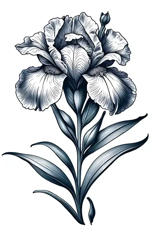 iris flower tattoo design idea