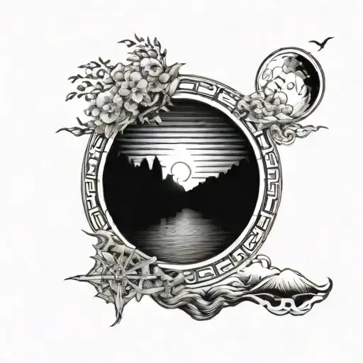 “Not the sunset, but the dawn” “Not the ending but it's the beginning.” tattoo design idea