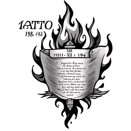 attoo art half sleeve with the Roman numeral of 1981 and 1984 with flame and a bible quote in front arm  tattoo design idea