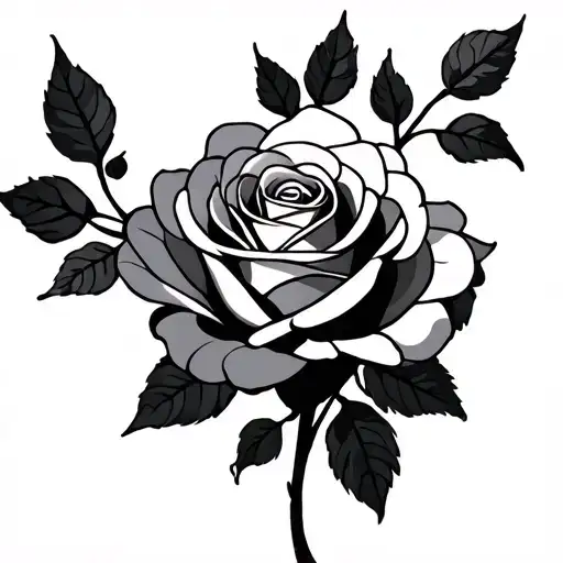 beauty and the beast stain glass rose tattoo design idea