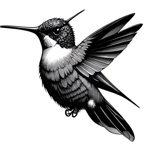 Aztec Hummingbird tattoo design idea