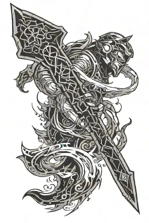 halo energy sword tattoo design idea
