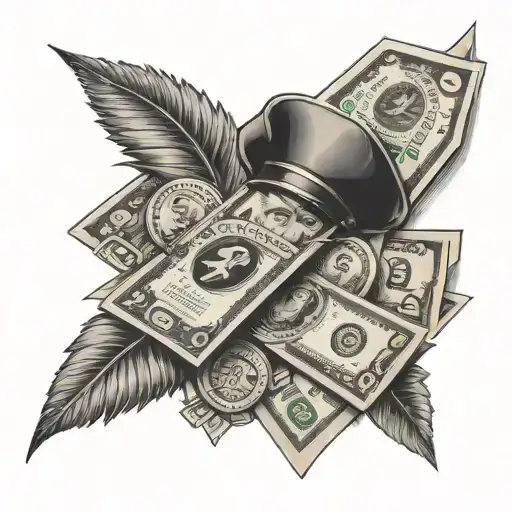 hustler and money tattoo design idea