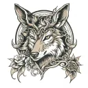 male deer and female wolf memorial tattoo design tattoo design idea