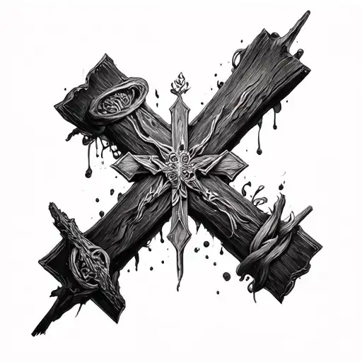 make a cross with XI_X_XXI in it  tattoo design idea