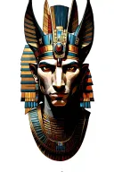 Aztec Warrior With Technology With Egyptian God Anubis, Inka Symbolism, All Seing Eye tattoo design idea
