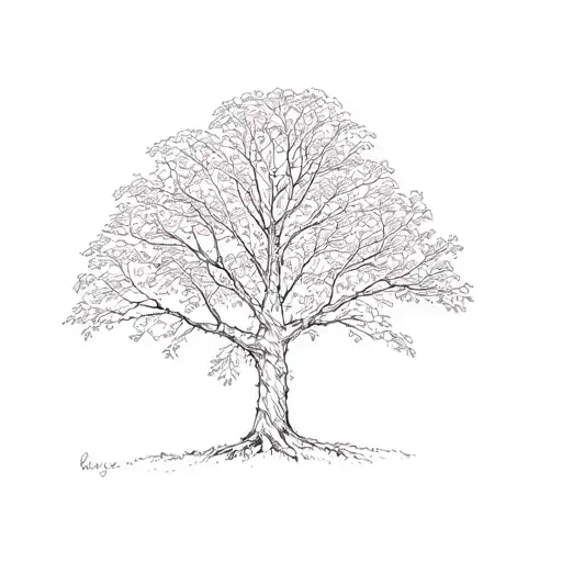 Aspen tree with leaves tattoo design idea