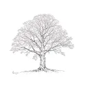Aspen tree with leaves tattoo design idea