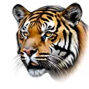 tigers face tattoo design idea