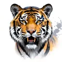 tigers face tattoo design idea