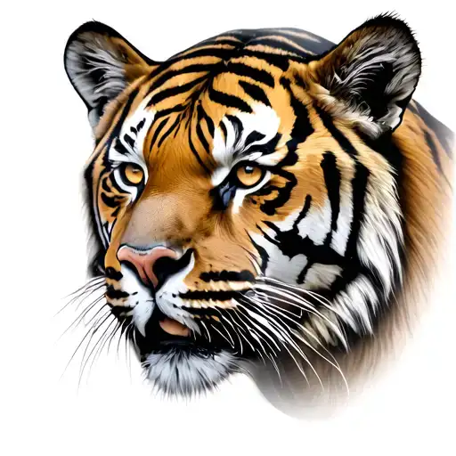 tigers face tattoo design idea