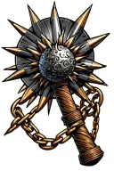 chained flail spiked ball on chain tattoo design idea