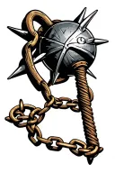 chained flail spiked ball on chain tattoo design idea