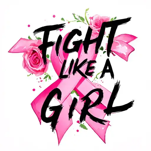 "Fight like a girl" pink ribbon tattoo design idea
