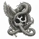 Dark mark with burning phoenix tattoo design idea