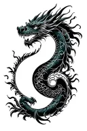 Dragon Yin Yang tattoo design idea