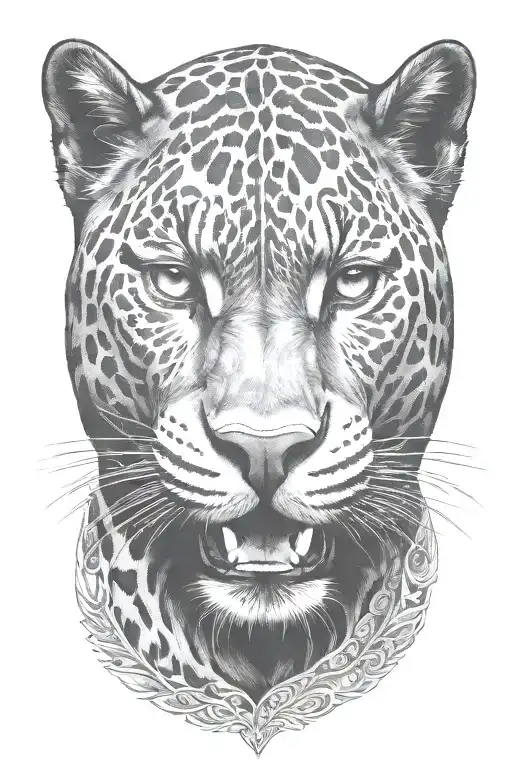 black panther walking tattoo design idea