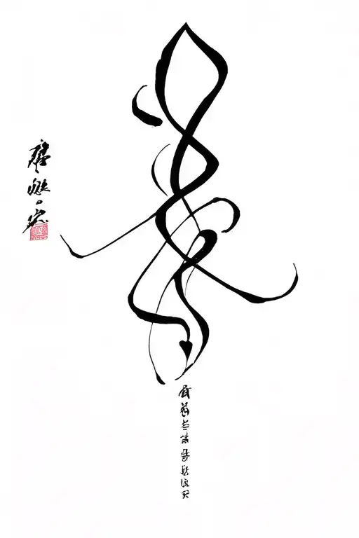 calligraphy style tattoo design idea