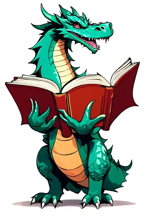 book dragon,  smut, tattoo design idea