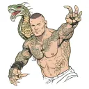randy orton pose surrounded by vipers  tattoo design idea