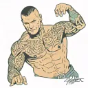randy orton pose surrounded by vipers  tattoo design idea
