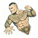 randy orton pose surrounded by vipers  tattoo design idea