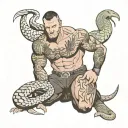 randy orton pose surrounded by vipers  tattoo design idea