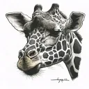 Giraffe spots starry night painting tattoo design idea