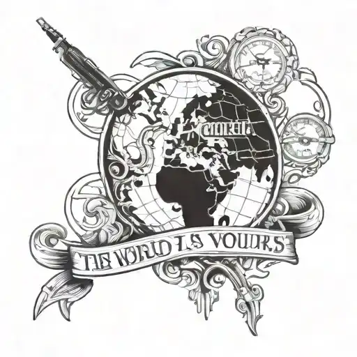 Scarface "The world is yours" tattoo design idea