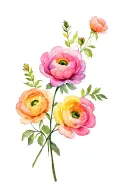 Ranunculus tattoo design idea