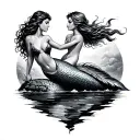 Mermaid On Rock tattoo design idea