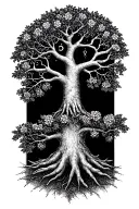 A family tree tattoo with each branch representing a different zodiac sign (Taurus, Libra, Virgo, Capricorn) tattoo design idea