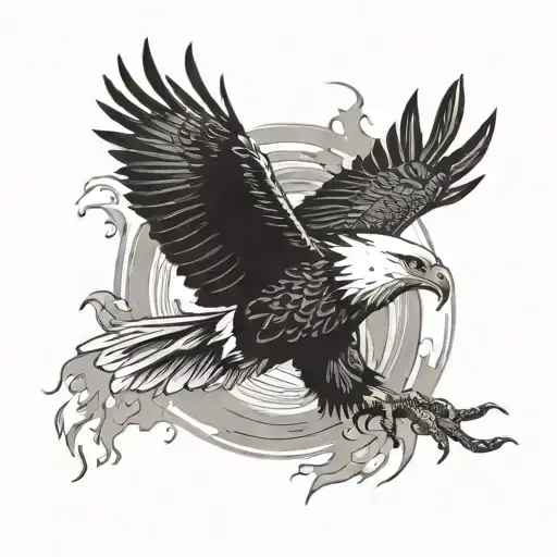 eagle soaring tattoo design idea