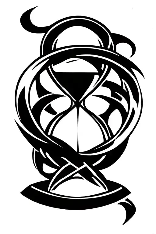 celtic hourglass cancer tattoo design idea