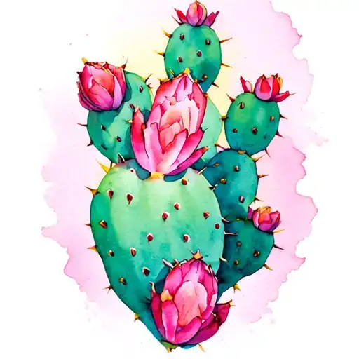 prickly pear fruit tattoo design idea