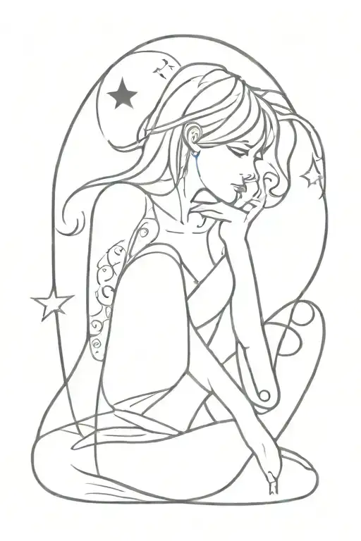 Goth, Aquarius, mom of 4, wife, traveler tattoo design idea