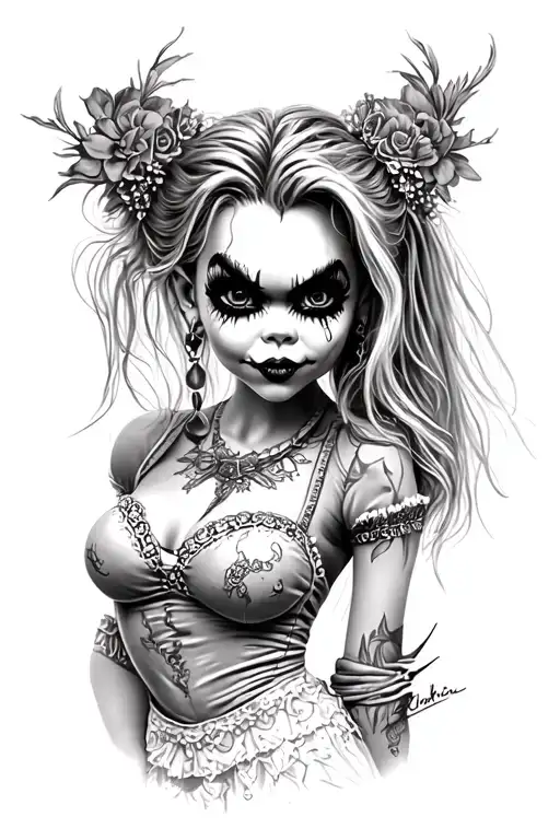 bride of chucky tattoo design idea