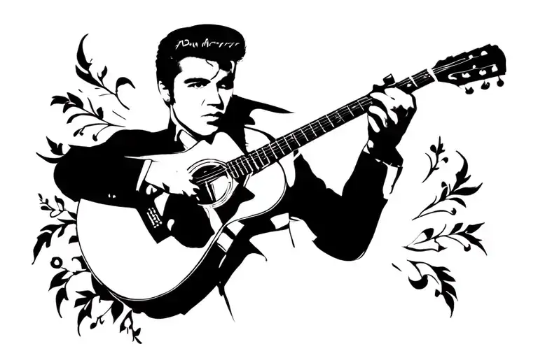 silhoute elvis presley tattoo design idea