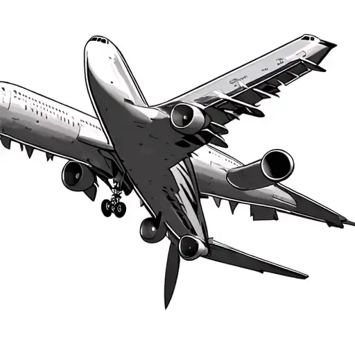 747 plane taking tattoo design idea
