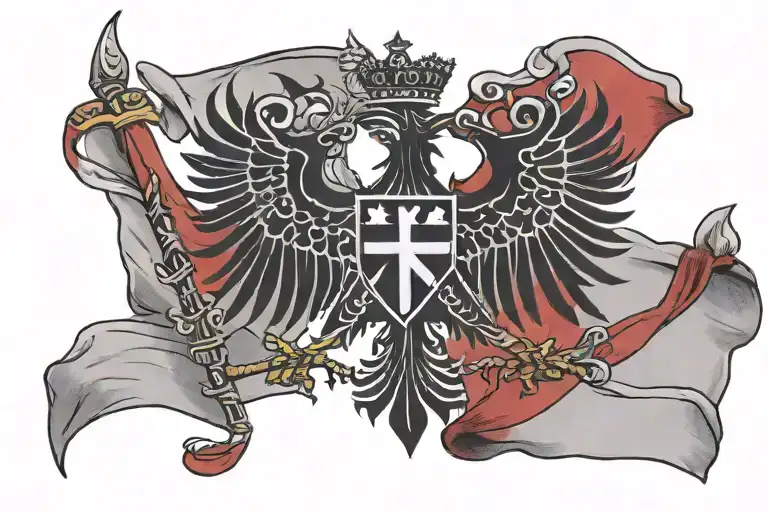 albania and norwegian flag tattoo design idea