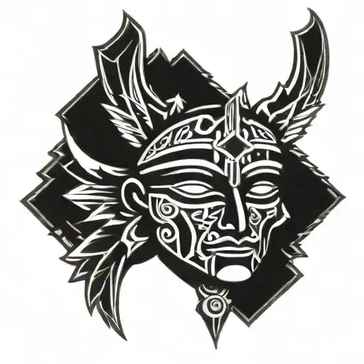 Cross Aztec Chicano style tattoo tattoo design idea