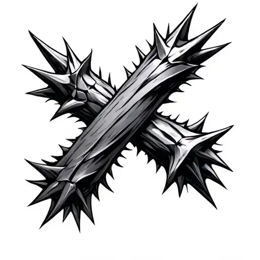 spikes crossed over each other tattoo design idea