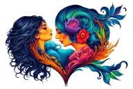 maternal love tattoo design idea