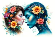 maternal love tattoo design idea