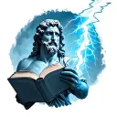 "Viva Socialista" Zeus holding a lightning bolt striking a book made from human flesh tattoo design idea