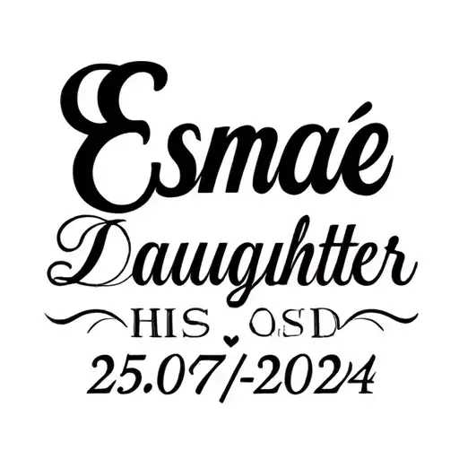 "Esmae 25-07-2024" "Esmae 25-07-2024" "Esmae 25-07-2024" "Esmae 25-07-2024" "Esmae 25-07-2024" "(Esmae 25-07-2024)" clean forearm tattoo design for a father dedicated to his daughter tattoo design idea