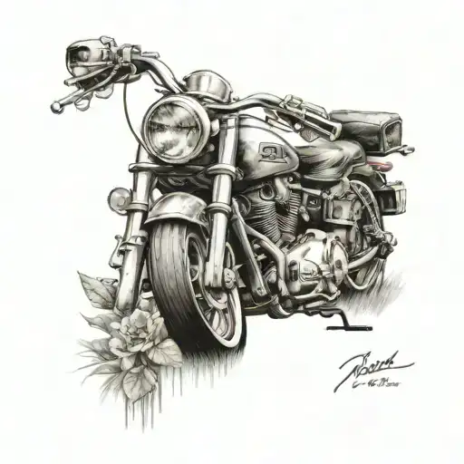 Motorcycle, American football and number 21 tattoo design idea
