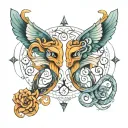 Gemini and Pisces tattoo design idea