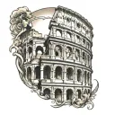 roman colosseum tattoo design idea