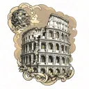 roman colosseum tattoo design idea